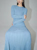 Sexy O Neck Ribbed Knitting Fishtail Sweater Dress Women Full Sleeve Stretch Basic Bodycon Maxi Long Mermaid Robe Vestido