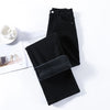 Women's Winter Fleece Jeans Thicken Warm Soft Loose Straight Korean Denim Pants Female Plush Velvet Wide Leg Pants