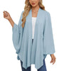 Elegant Shawl Wraps Soft Open Front Poncho Sweater Women Loose V-Neck Cape Casual Solid Color Soft Open Front Poncho Bat Shirt
