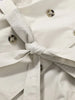 Women's Trench Coat Double Breasted Stand Collar Epaulet Lace Up Long Windbreaker Office Lady Autumn Winter Solid Slim Outerwear