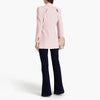 Patchwork Button Slim Blazer For Women Notched Collar Long Sleeve Spliced Pockets Hollow Out Designer Coat Female