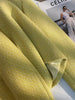 Tweed Short Jacket Women's Woolen Coat Spring Autumn O-neck Single-breasted Yellow Outerwear Streetwear Casual Tops