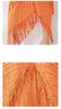 High End Pleated Maxi Dress Women V Neck Batwing Sleeves Stitching Color Tassel Elegant Dresses Ladies Clothes 2DA1641