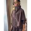 White Stand Collar Long Pant Suits Women Chic Solid Full Sleeves Single Breasted Loose Pants Set Lady Daily Street Outfit