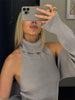 Knitwear 2 Piece-Set Female Vest Ribbed Turtleneck And Casual Patchwork Cover up Outfits Women's Knit Pullover Top