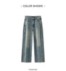 Women Jeans Washed Curved Barrel Loose Draping Wide Leg Autumn Retro Street Style Denim Bottoms Daily Wear