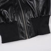 Women Faux Leather Jackets Solid Short Coat Zipper Pocket Turn Down Collar Long Sleeve Waist Cinched Slim Streetwear Autumn