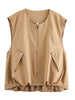 Solid Stand Collar Trench Short Coats Button Long Sleeve Pocket Zipper Windbreaker Lady High Street Outerwear