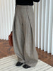 High Waist Brown Striped Pleated Long Thick Wool Wide Leg Pants Trousers Women Tide Autumn Winer 1DH7548