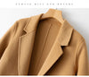 Women's Coat Pure Wool Plaids and Tweedst Camel Women's Coat Elegant Trench Coat