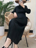 Tianpei Pleats Spring Autumn Winter Women Long Sleeve Comfortable Dress Korean Style Casual Designer Clothes