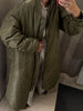Female Oversized Long Puffer Coat Zip Lapel Full Sleeve Warm Thick Green Overcoat Winter Casual Street Chic Outwear