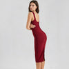 Yellow U Neck Striped Bandage Dress Evening Backless Sexy Bodycon Women Dress Party Celebrity Vocation Dresses