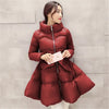 Winter Coats Women Warm Outerwea Cotton Padded Jackets Womens Clothing Belt Zipper Parkas Femme A-word Jacket