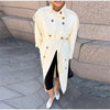 Detachable Triangle Shawl Long Puffer Coat Stand Collar Waist Tie Belt Button Solid Loose Women Coats Winter Commute Outfit
