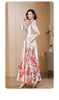 Women Long Sleeve Jacquard Dress Floral Long Dress Girls Evening Events Party Dress Chinese Style Photograph Vintage