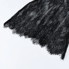 Sexy Black Embroidery Mini Dress Women Elegant Sheer High Waist Pencil Dresses Vintage Loose Flare Sleeve Short Dress