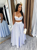 striped patchwork Women's Dress Set Strap Crop Tops and a-line long Maxi Skirts Suit Vacation Two 2 Piece Sets Outfits