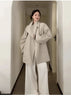 Autumn Simple Style Korean Long Stand-up Collar White Trench Coat Women's Trench