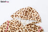 Leopard Contrast Letter Print 2 Piece Set Women Hooded Full Sleeve Crop Jacket+Skinny Stretch Flare Pants Suits