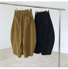 Women Carrot Pants Elastic Waist Loose Casual Solid Pocket Japanese Vintage Trousers Female Mom Wide Leg Pants Clothes