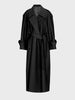 Spring Autumn Oversized Khaki Extra Long Dark Purple Trench Coat for Women Double Breasted Elegant Overcoat