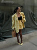 Floral Print Stand Collar Blazer Coat Women Asymmetric Placket Chest Pocket Padded Shoulder Outwear Long Sleeve Suit Jacket