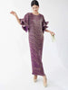 Elegant Pleated Long Dress For Women O-neck Flare Sleeves High Waist Solid Color Dresses Spring Clothing 2Z2387