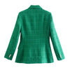 textured suit lapel long sleeved double row button pocket decoration Spring and Autumn women's versatile suit jacket