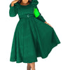 Autumn Stylish Women Evening Party Dress Long Puff Sleeve Elegant Pleated A-Line Gowns Birthday Wedding Celebrate Robes