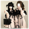 Original Japanese Lace Off-Shoulder Long Sleeve Dress Sweet Girl Kawaii Bowknot Women's Elegant Lolita Short Dresses