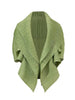 Pleated Spring Women's Cardigan Short Coat Chic Outerwear Unique Design Laeple Half Sleeve Jackets