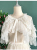 Lolita Short Shawl Coat Women Sweet Kawaii Lace Mesh Open Front Poncho Gothic Girls Retro Cute Princess Capes Outerwear