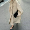 Women's Elegant Autumn Winter Overcoat Bat Sleeve Loose Solid Long Jacket Stand Collar Outwears Female Streetwears