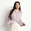 Jacket Women Fleece Drop Shoulder Loose Lazy Sweatshirt White Winter Minimalist Hooded Women's Clothing