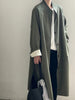 Stand Neck Long Trench Coat Women Spring Casual Turn-down Collar Single-breasted Trench Coat