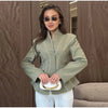 Curved Stitching Women Jacket Long Sleeve Slim Fitted Blazer Open Front Waist Truncated Outerwear Elegant Office Commuter Jacket