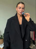 Stand Collar Cropped Blazer Single Breasted Pocket Loose Short Suit Jacket Women Minimalist Casual Crop Suit Outerwear
