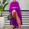 Elegant Women Dresses Bow Collar Full Sleeve Belt Waisted Ankle Length Ladies Birthday Party Dinner Dress Cloth