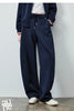 Women's Lazy Academy Soft American Curved Leg Trousers Autumn Paneled Design Pear Figure Shaping Pants