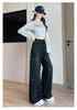 Womens Fleece Lined Jeans Loose Wide Leg Casual Slim Fit Denim Pants Comfortable Y2K Jeans Baggy Jeans Woman Clothing Jeans Y2K