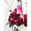 High Street Designer Runway Suit Set Women's Floral Printed Blazer Flare Pants Suit 2pcs