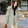 Autumn Winter Cotton Jacket Women's Korean Cotton-Padded Thicken Warm Hooded Parkas Short Coat Female Casual Ladies Top