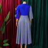 Elegant Dresses for Women Fall African 3/4 Sleeve Party Birthday Robe Chic 3D Flower Plaid Evening A-Line Dress