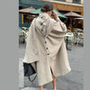 Women's Cape Trench Coat Vintage Double-breasted Long Sleeve Lapel Loose Fit Oversized Overcoat Street Autumn Irregular Jacket