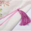 Retro Floral Print Women's Long Dress With Tassel Belt Stand Collar Long Sleeve Muslim Kaftan Dresses Spring Lady Robes
