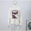 Women's Ski Suit Hooded Full Sleeve Jacket White High-Waisted Flared Pants Set Female Ski Sport Outerwear