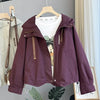 Jacket Women Autumn Korean Long Sleeve Hooded Casual Short Windbreaker Coat Female Outwear Tops Lady