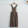 Retro Women's Corduroy Dress Square Neck Casual Medieval Dresses Vestidos Para Mujer