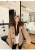 Warm Down jacket Ladies Pai Overcome Winter Cotton Padded Coat Women Parkas Horn Hooded Outcoat Big fur collar Overcoat